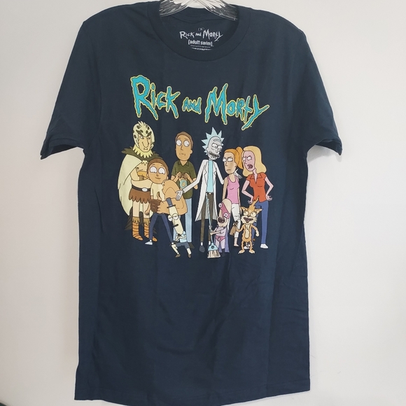 Rick and Morty Graphic T Shirt Adult Swim Cartoon Tee Thrifted Vintage Style New - Picture 1 of 10